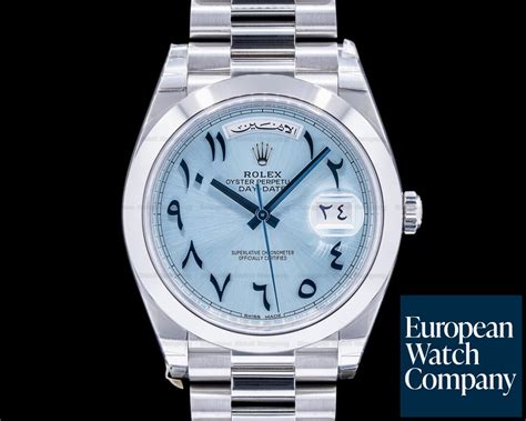 rolex light blue arabic dial|rolex day date 228206.